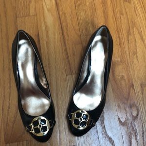 IMAN Black wedge style heels